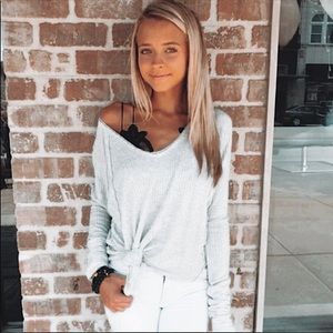 Free People Catalina Waffle Knit Thermal Top